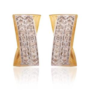 Designer Earrings with Certified Diamonds in 18k Yellow Gold - ER0315P